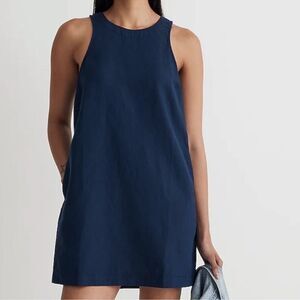 Madewell NWT Cutaway Tank Mini Dress Size XL in Navy Blue